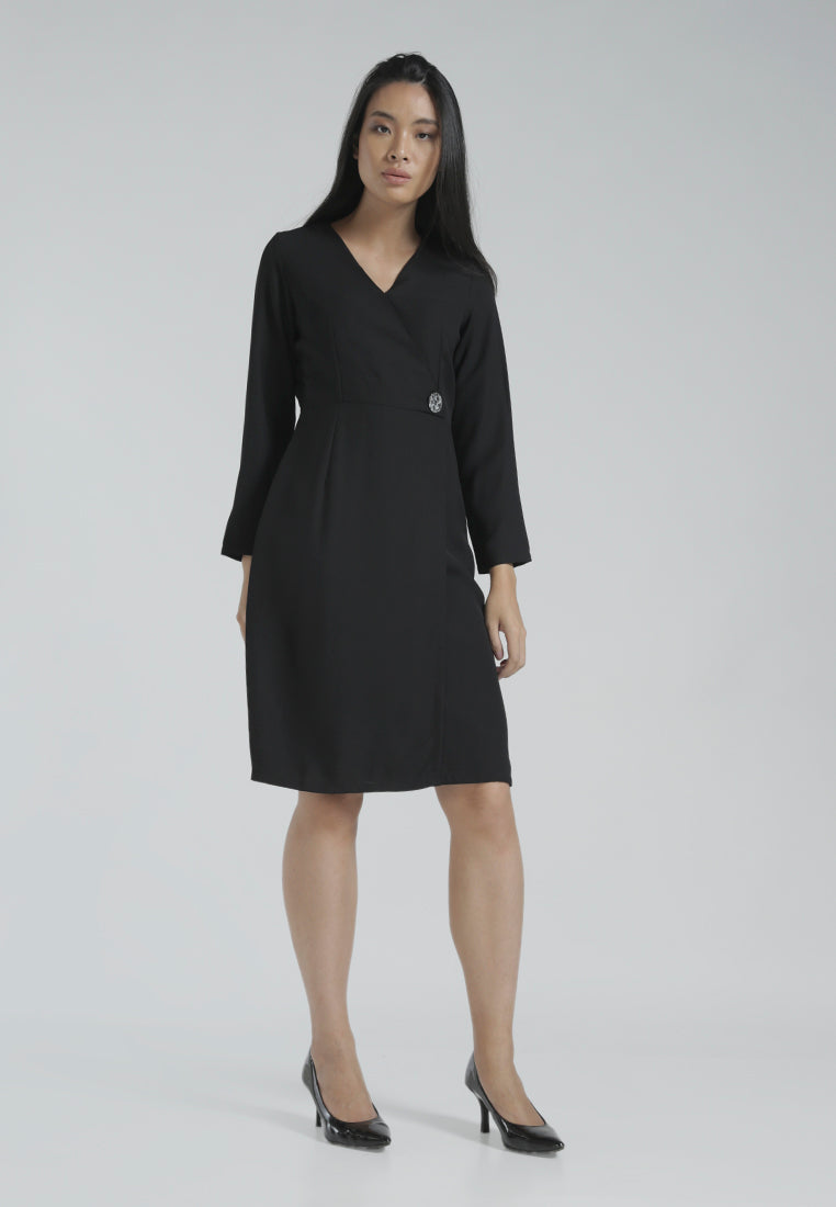 Button Wrap Dress