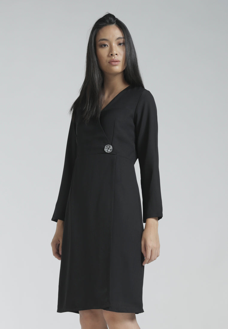 Button Wrap Dress