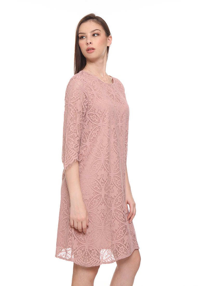 Lace Shift Mini Dress