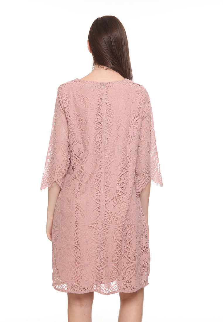 Lace Shift Mini Dress