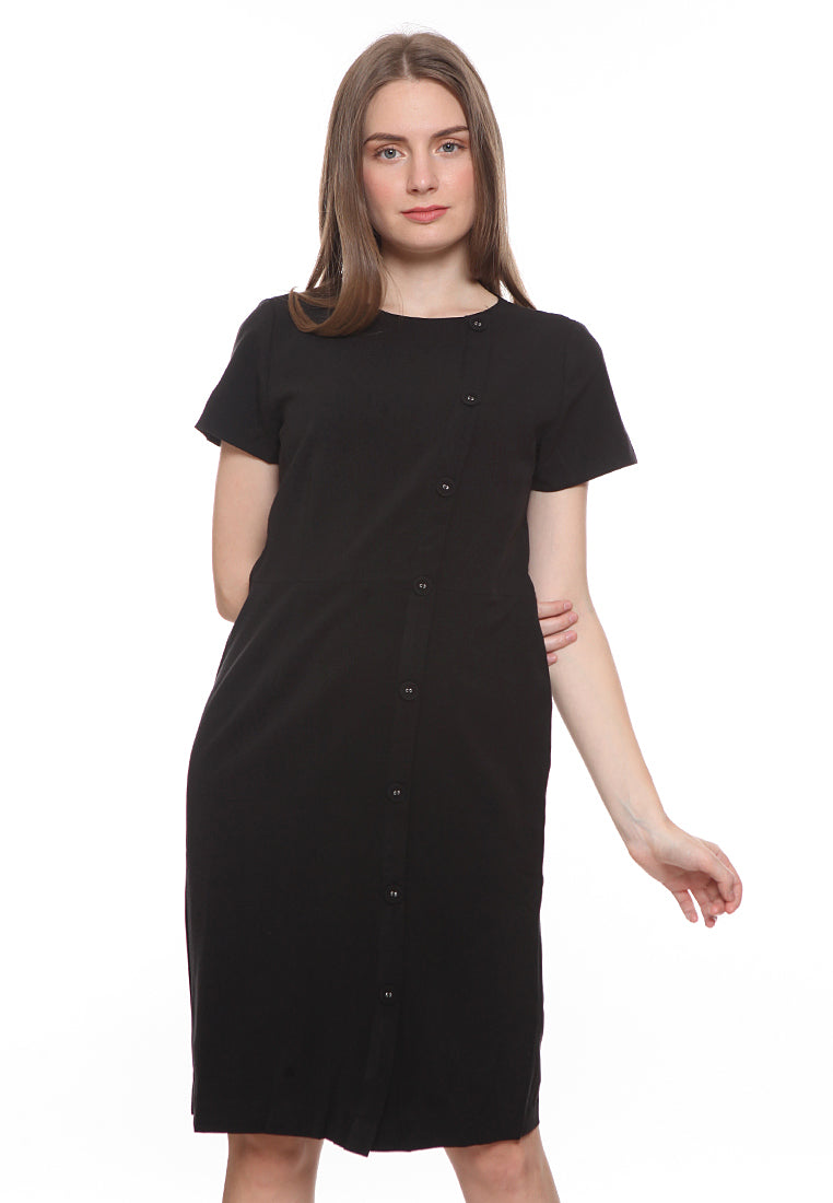 Button Detail Midi Dress
