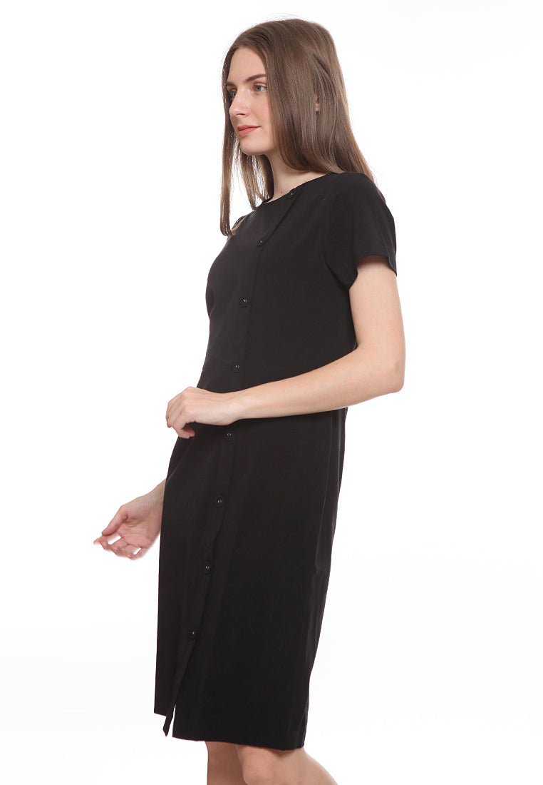 Button Detail Midi Dress