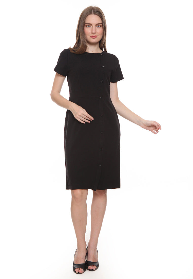 Button Detail Midi Dress