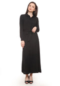 Belted maxi shirt dress