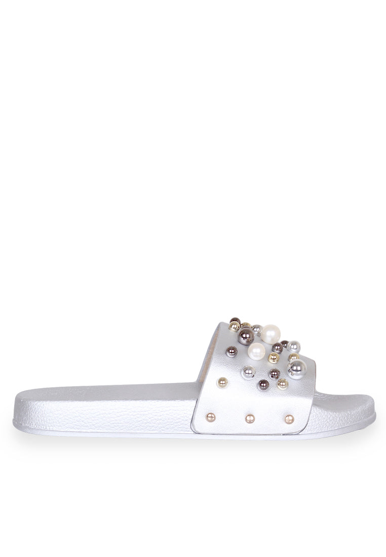 Silver Slip On Shoes