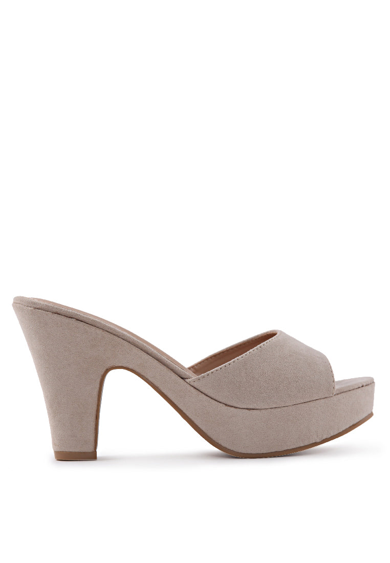 Khaki Heels Sandals