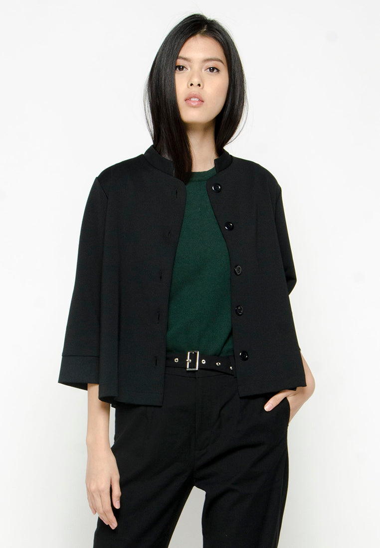 Short Jacket with Shirt Collar