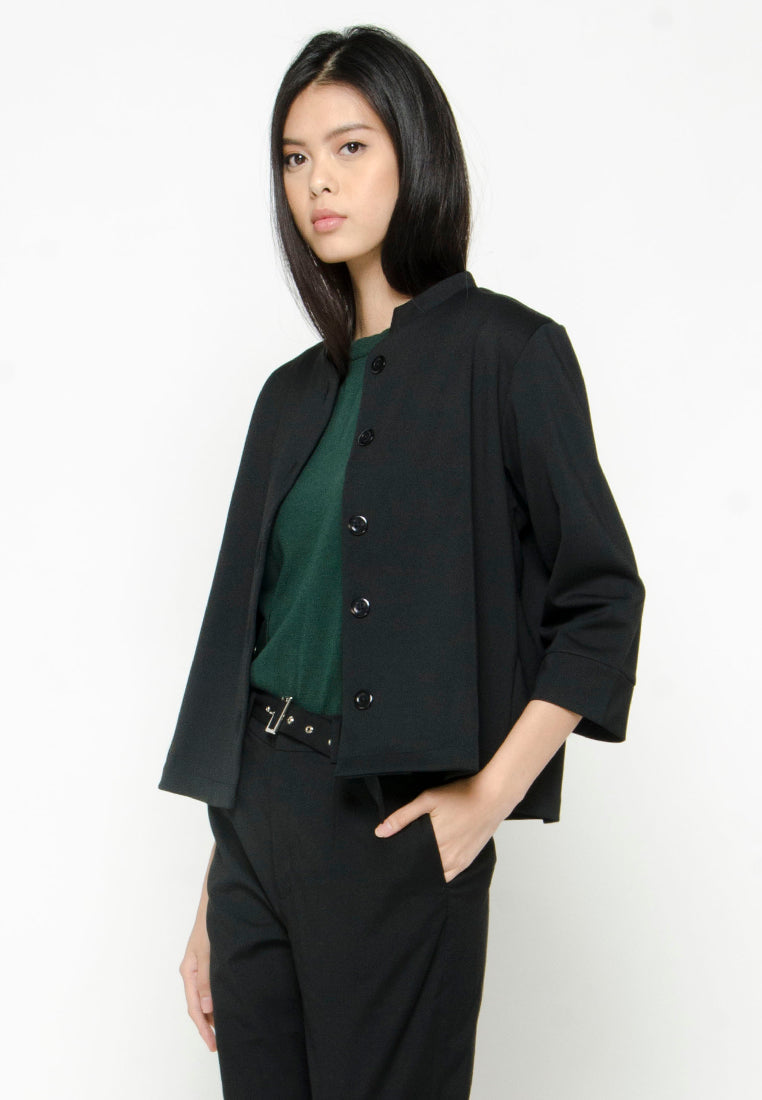 Short Jacket with Shirt Collar