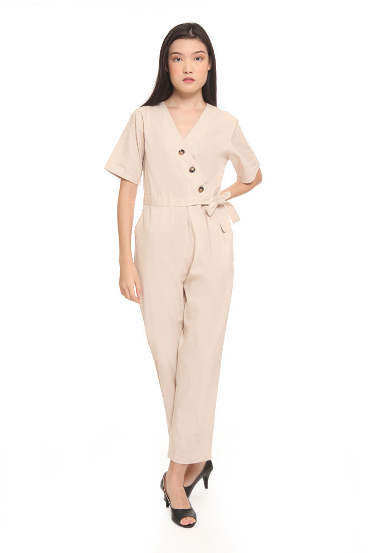 Asymetric Button Jumpsuit