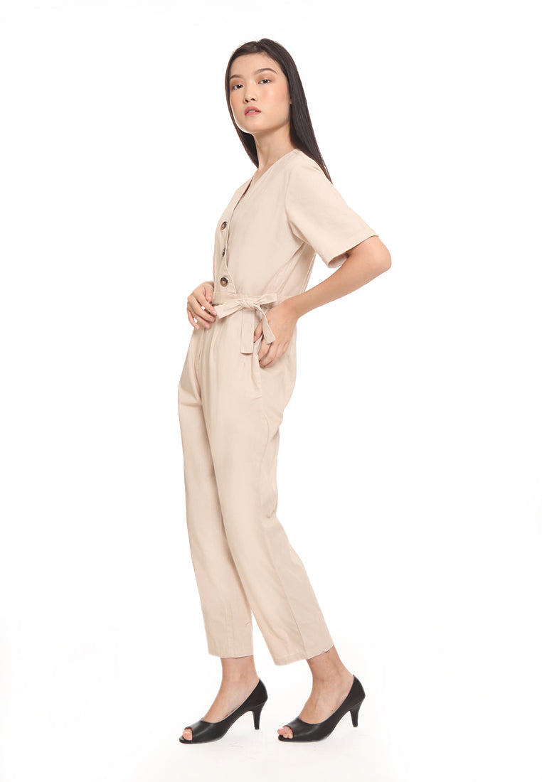 Asymetric Button Jumpsuit