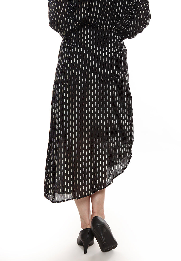 Asymmetric Print Skirt