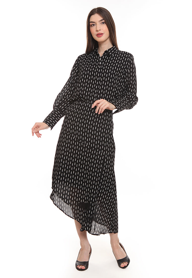 Asymmetric Print Skirt