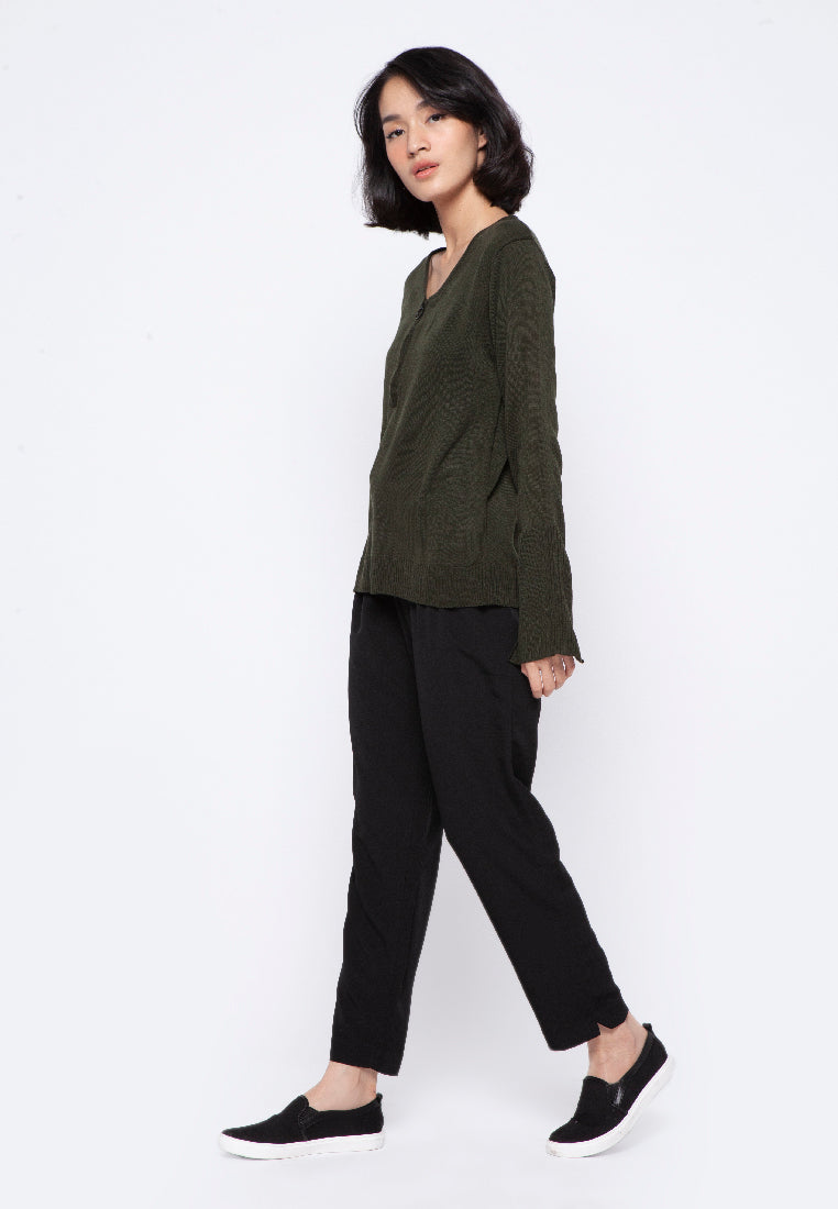 Box Sweater with O-Ring Zipper