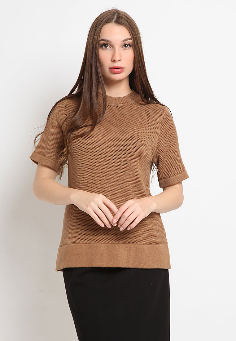 Short Sleeve Highneck Sweater