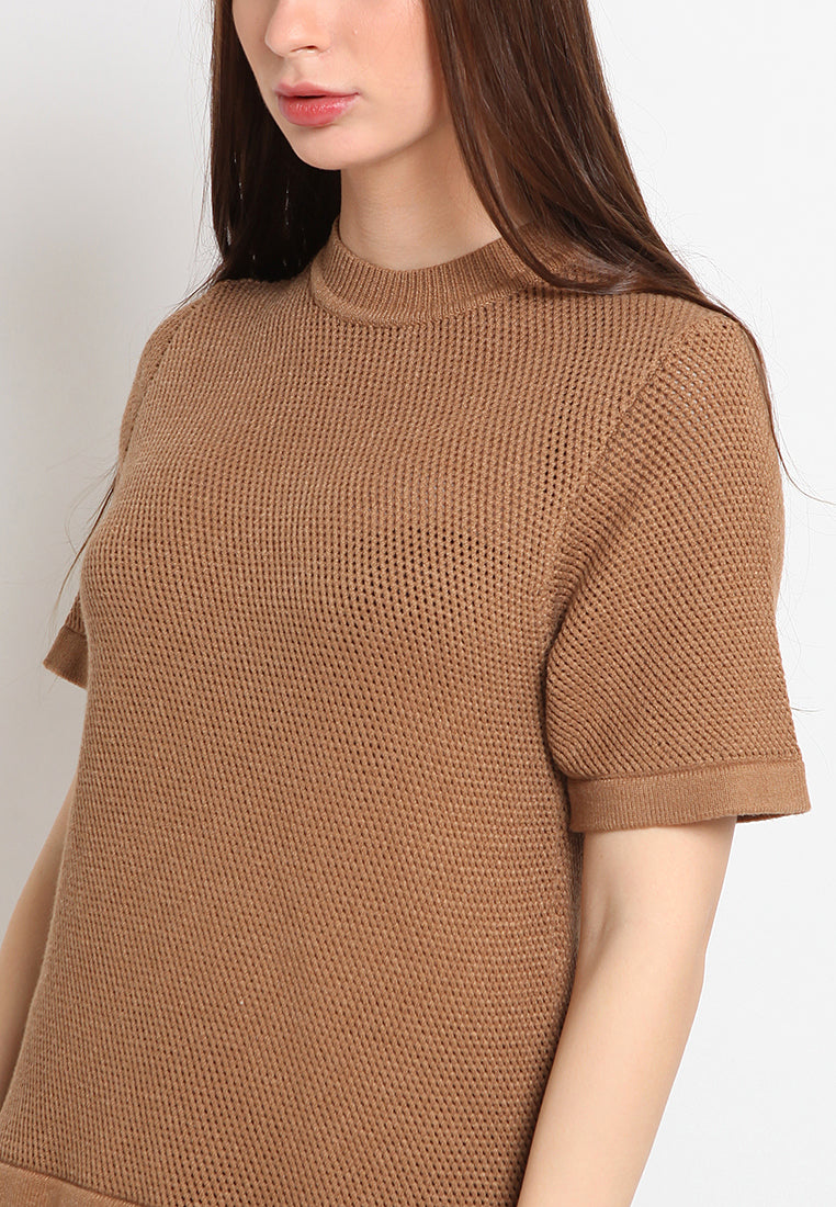 Short Sleeve Highneck Sweater