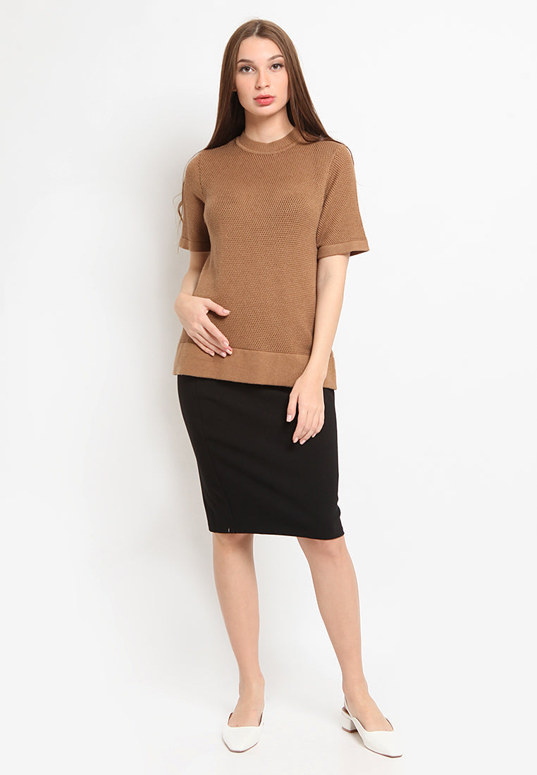 Short Sleeve Highneck Sweater