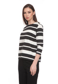 Striped 3/4 sleeve T-shirt