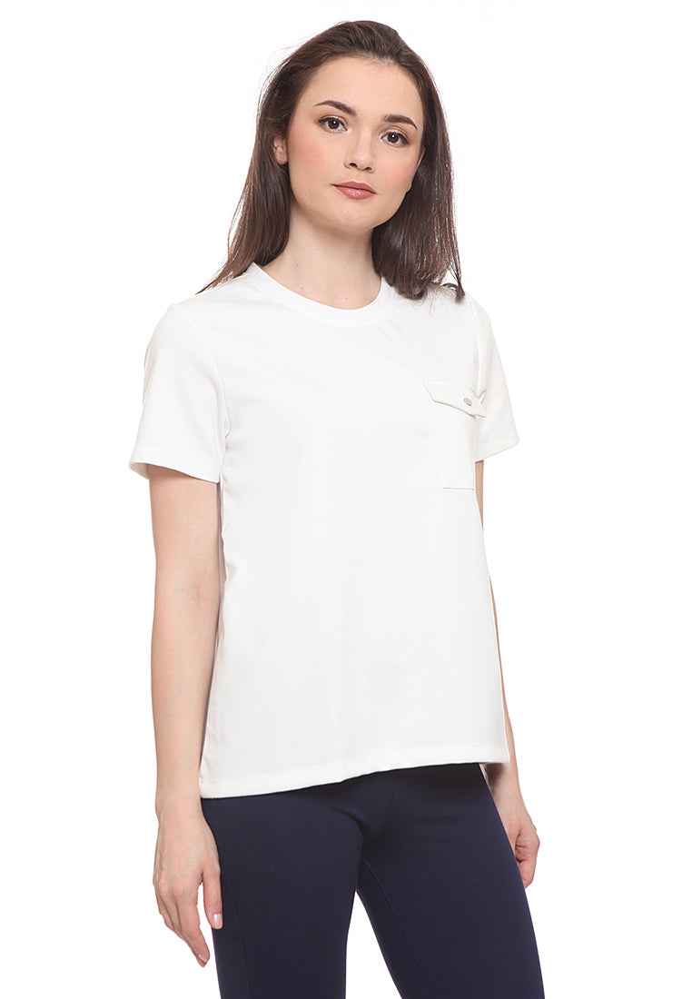 Short sleeve top with flap