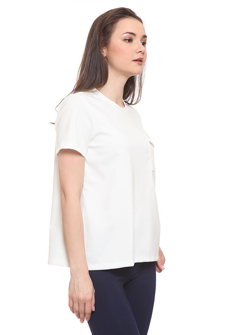 Short sleeve top with flap