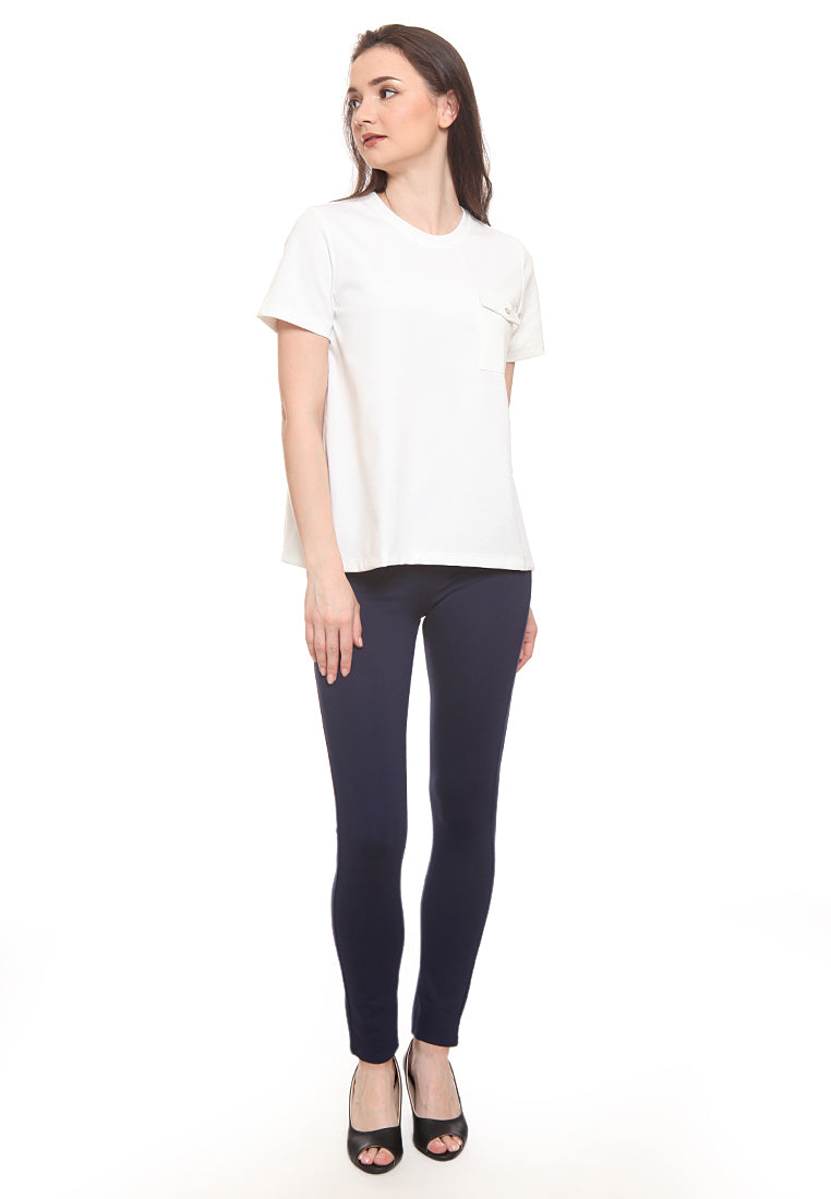 Short sleeve top with flap