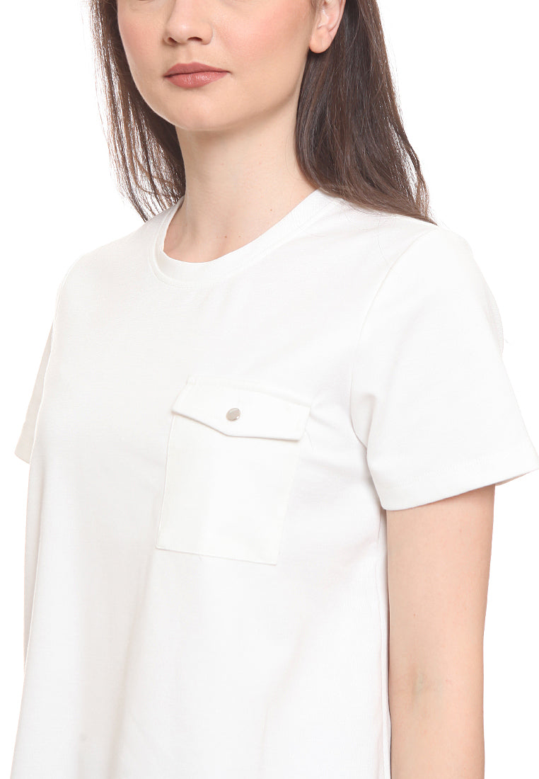 Short sleeve top with flap