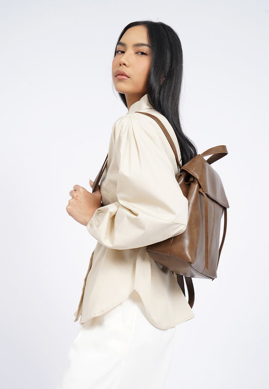 Brown Leather Backpack