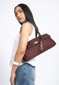 Dark Brown Leather Shoulder Bag
