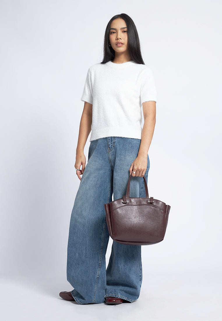 Burgundy Leather Shoulder Bag