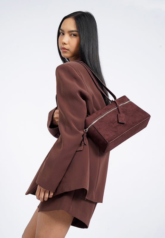 Brown Suede Sling Bag