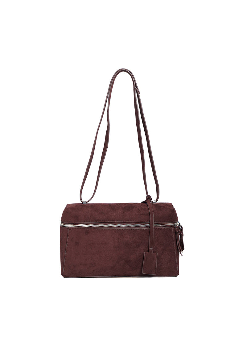 Brown Suede Sling Bag