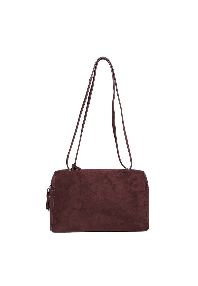 Brown Suede Sling Bag