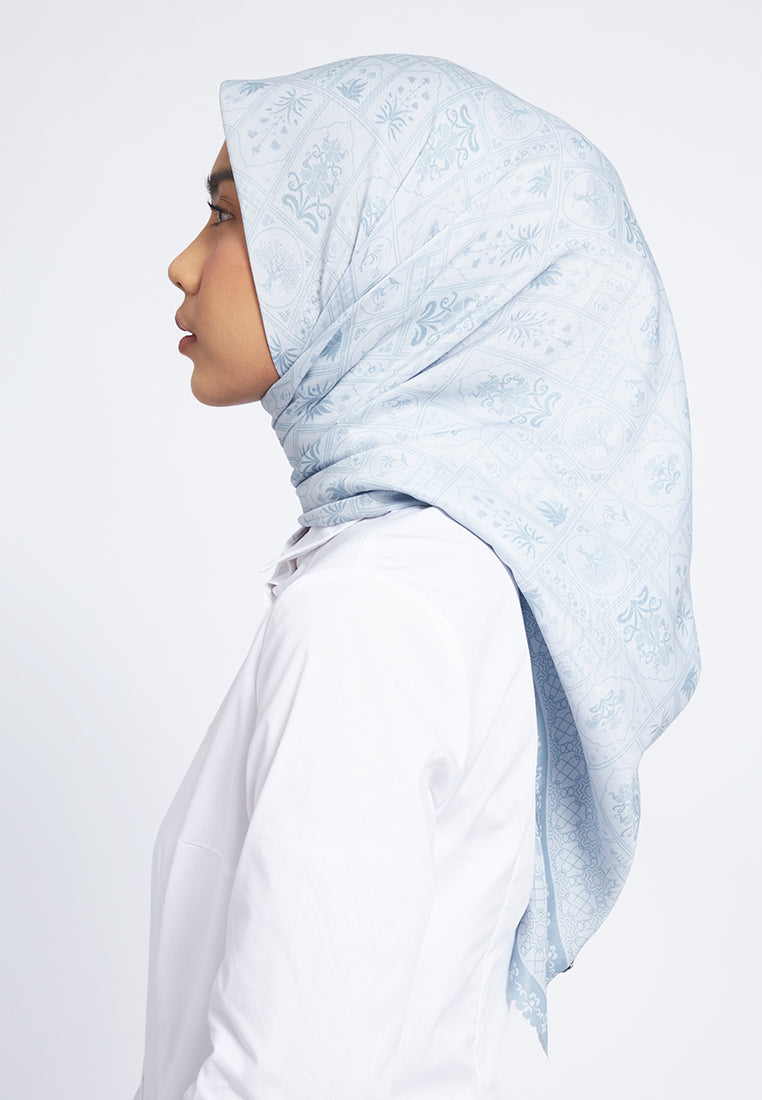 Blue Printed Scarf