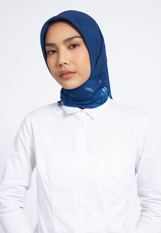 Navy Printed Scarf