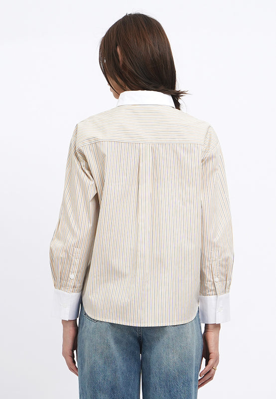 Colorblock Oversized Stripes Shirt