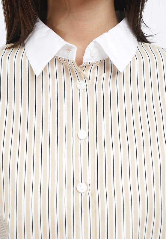 Colorblock Oversized Stripes Shirt