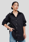 Linen-Blend Oversized Shirt