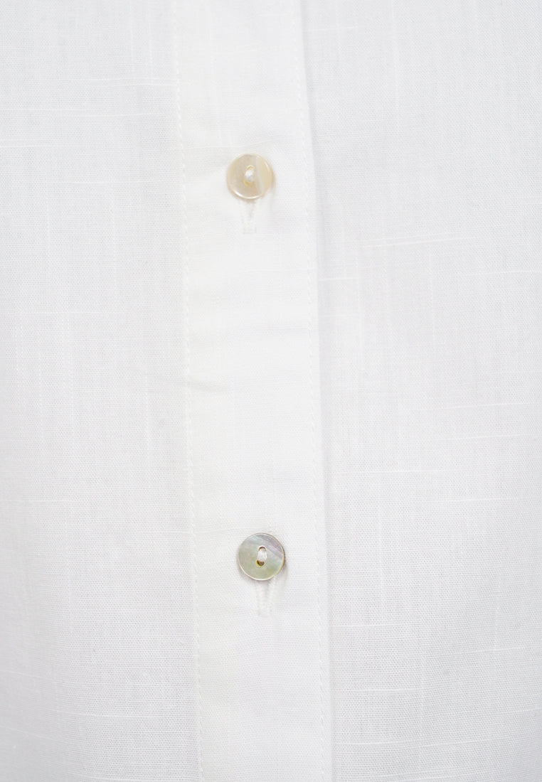 Linen-Blend Oversized Shirt