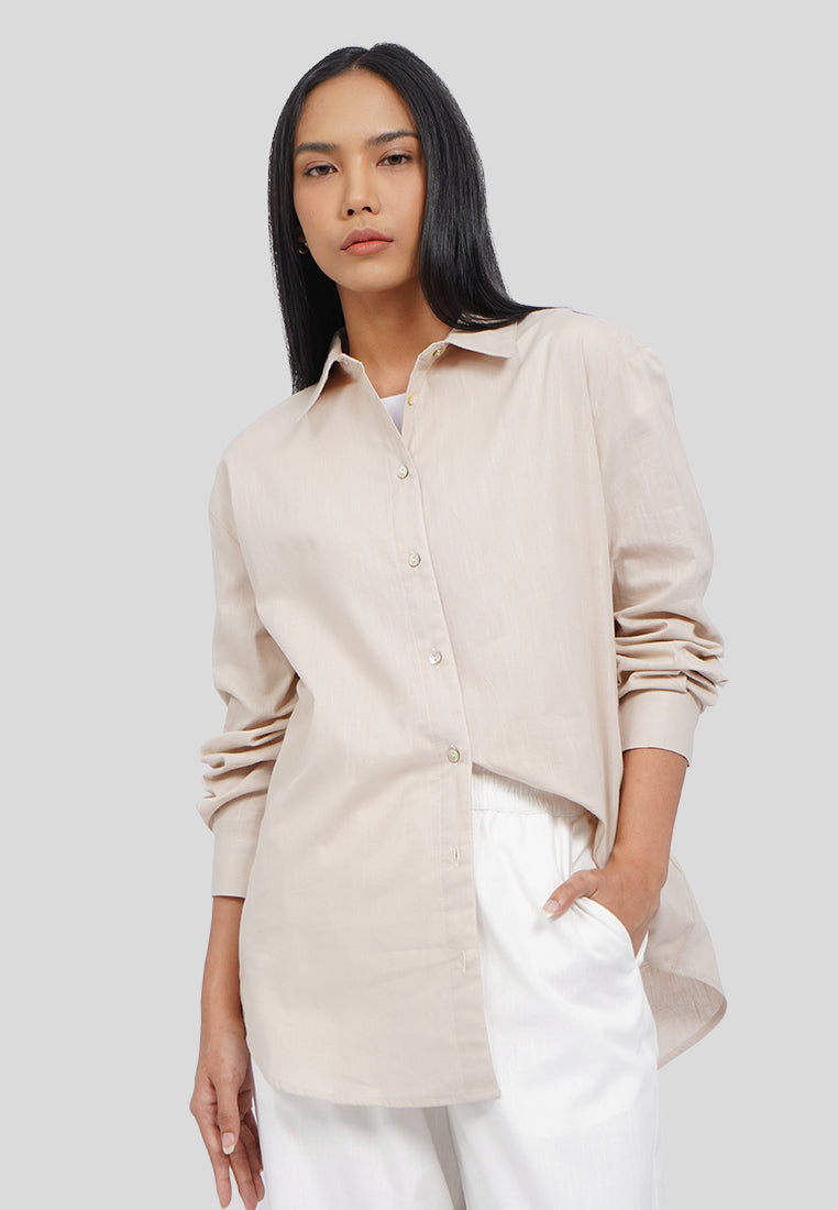 Oversized Linen Blend Shirt