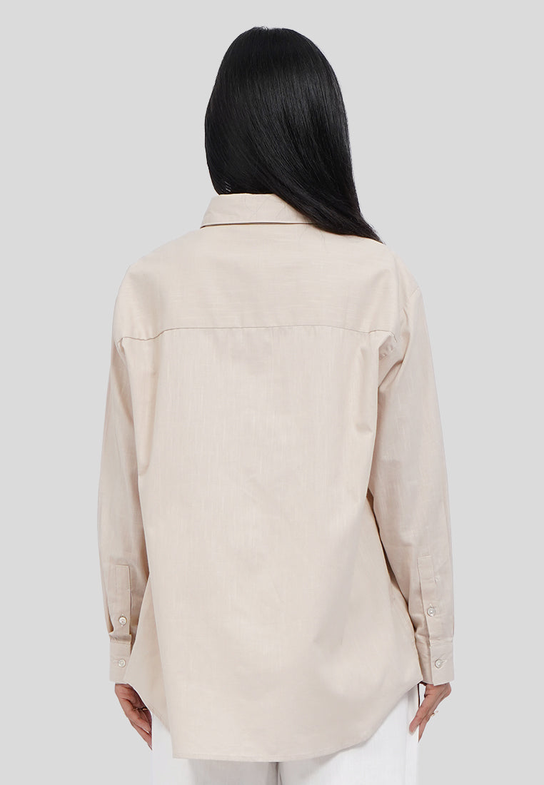 Oversized Linen Blend Shirt