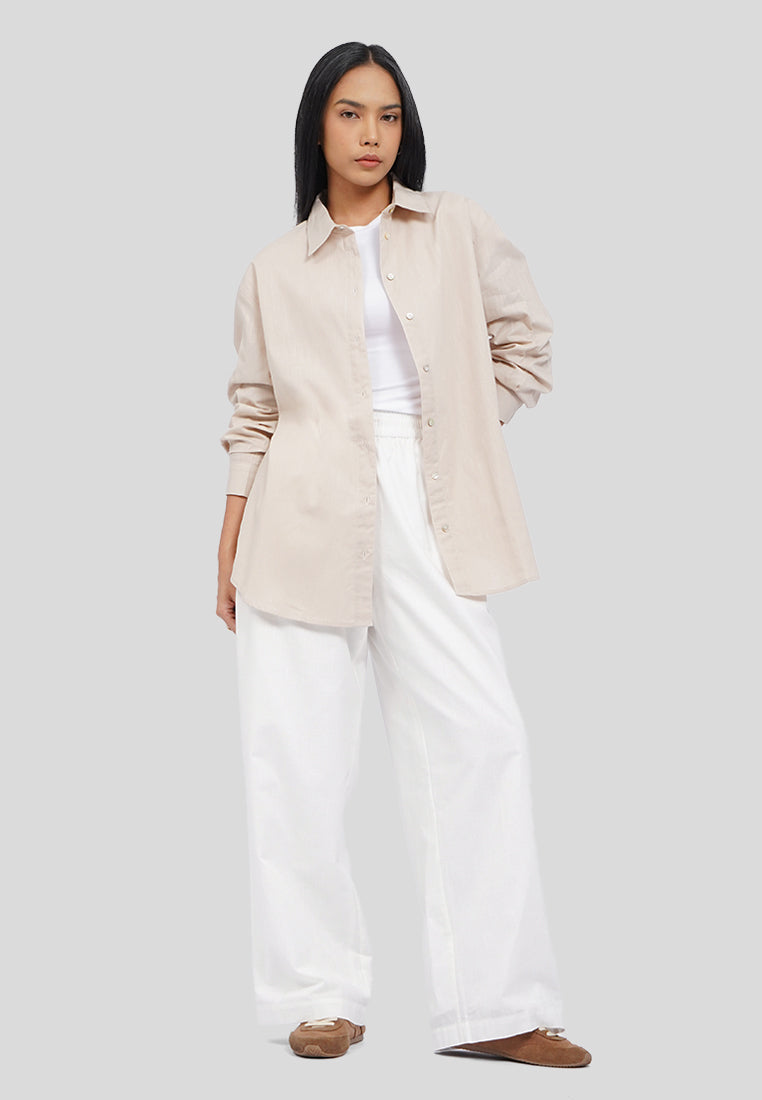 Oversized Linen Blend Shirt