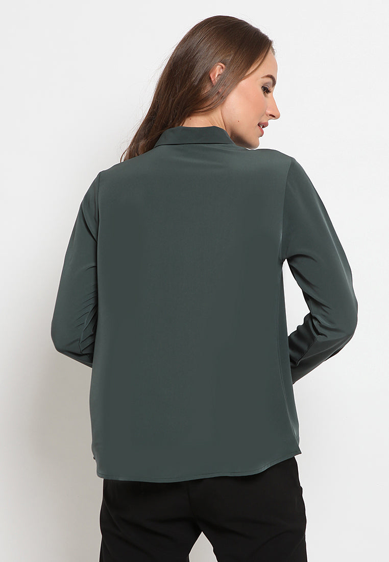 Long Sleeve Blouse With Zipper