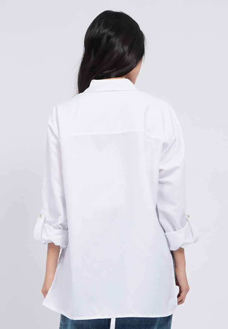 Oversized Shirt with Fancy Button