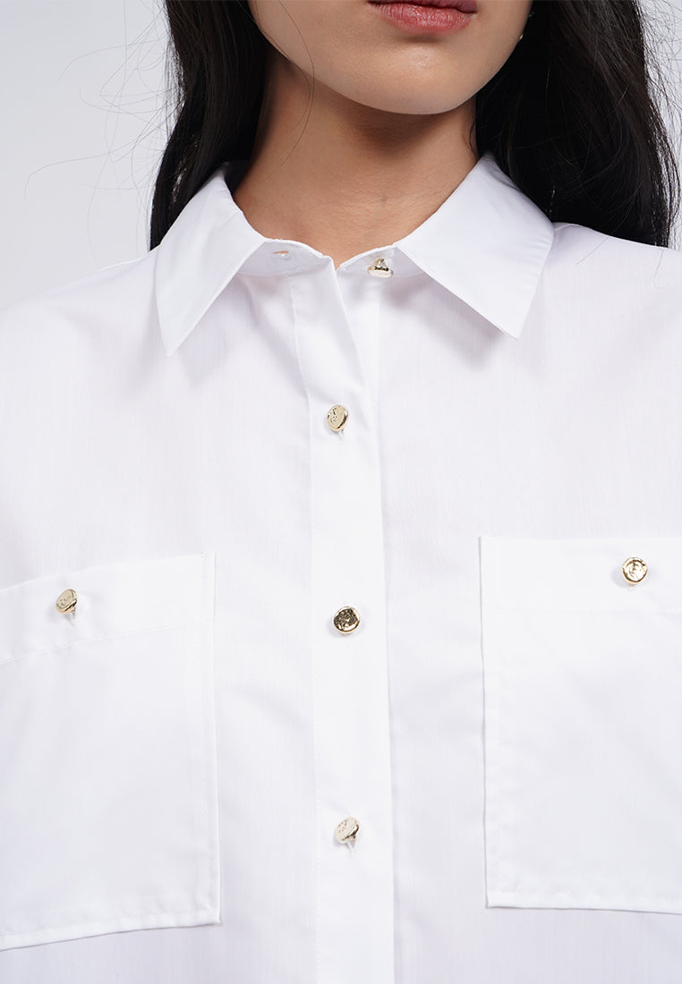 Oversized Shirt with Fancy Button