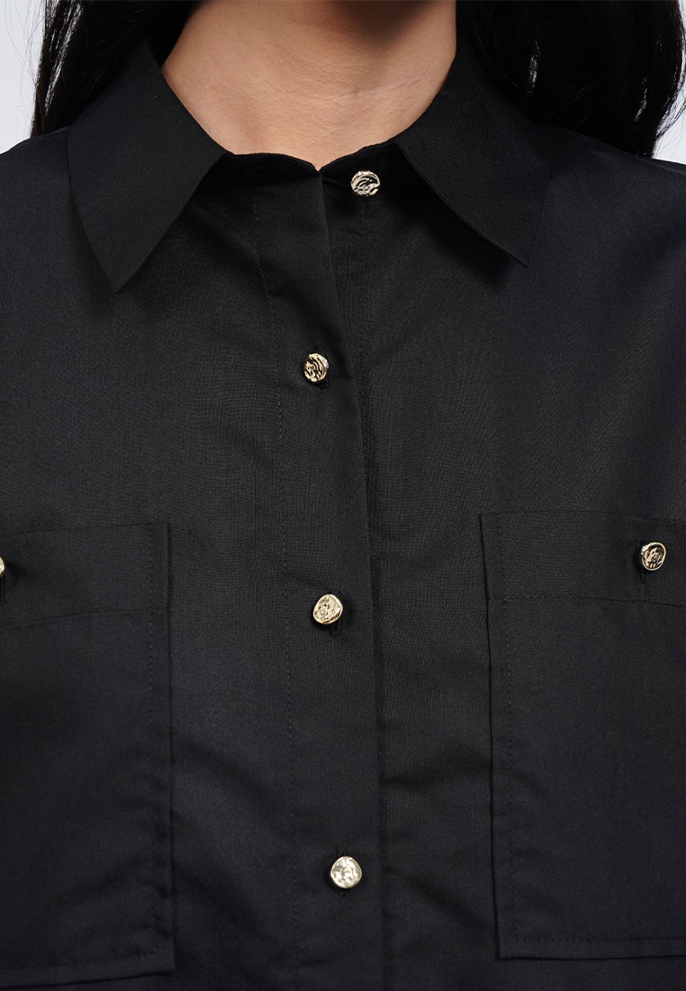 Oversized Shirt with Fancy Button