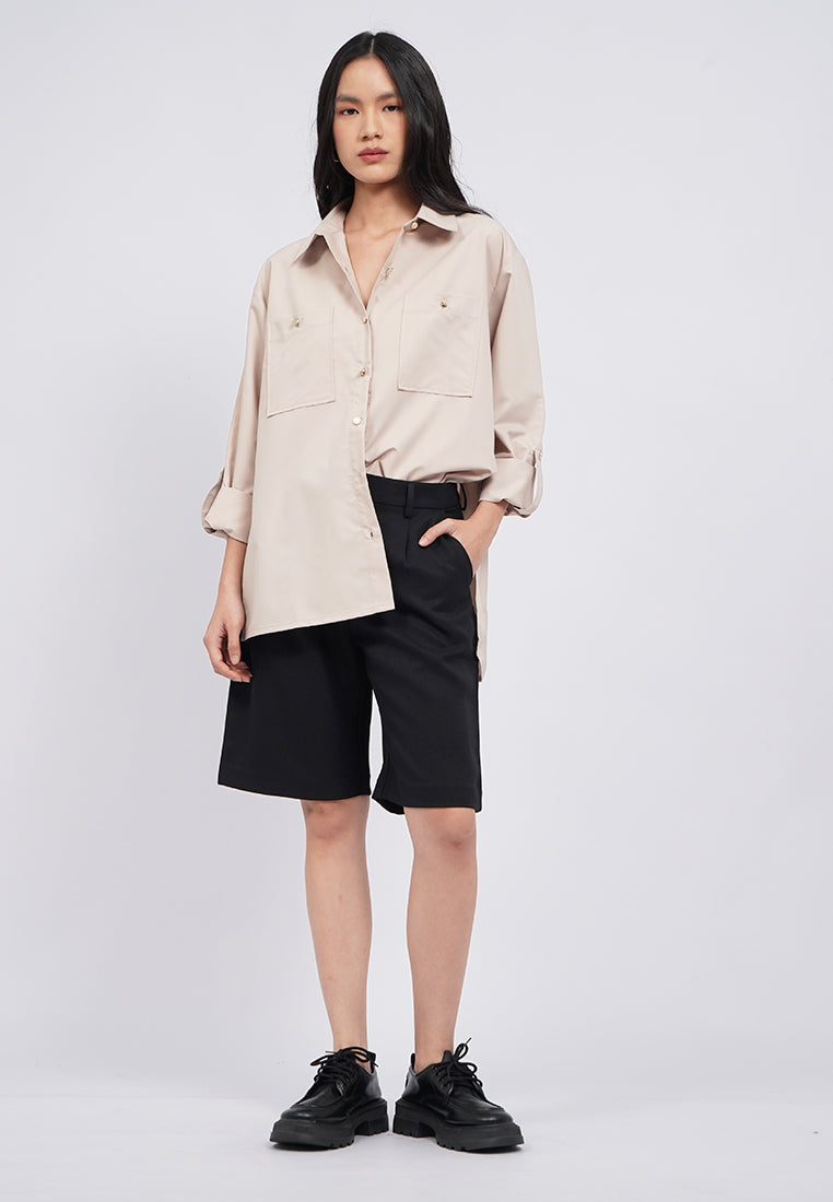 Oversized Shirt with Fancy Button