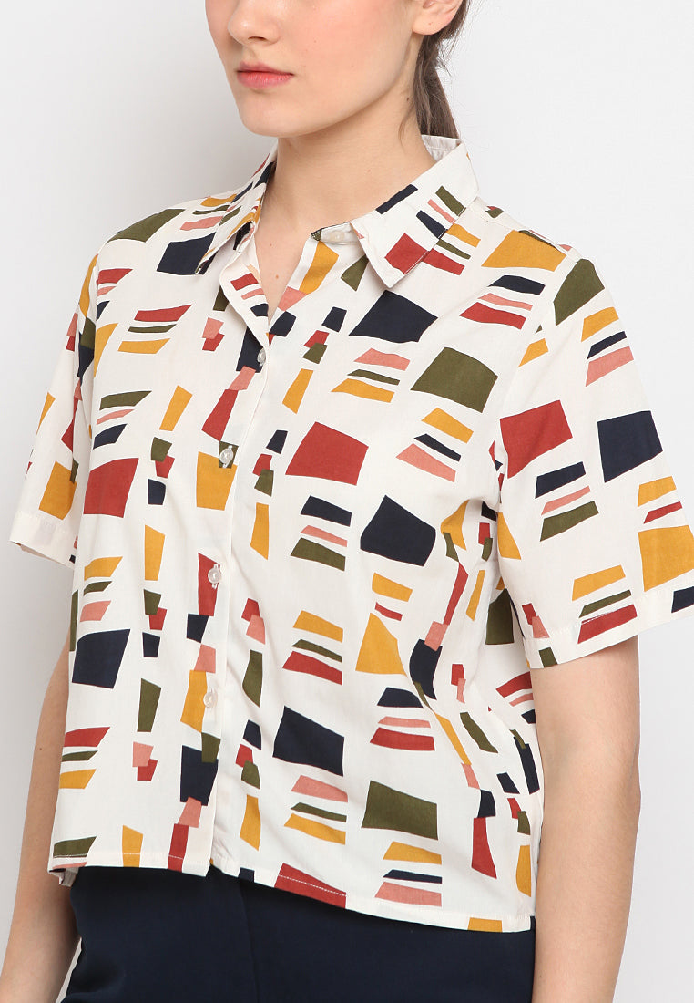Boxy fit printed shirt