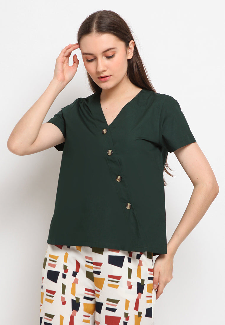 Short sleeve v-neck blouse