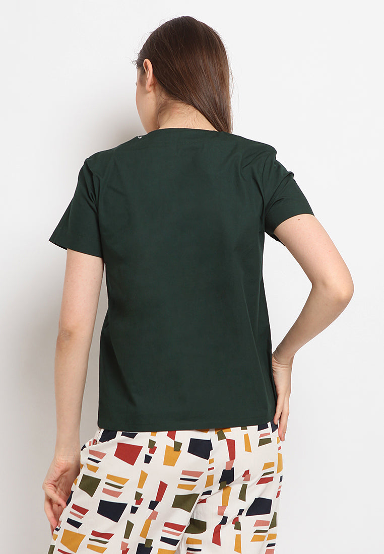 Short sleeve v-neck blouse