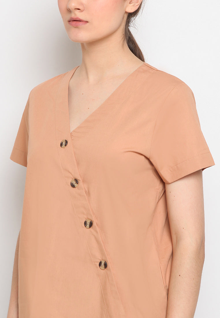 Short sleeve v-neck blouse