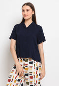 Open collar short sleeve shirt